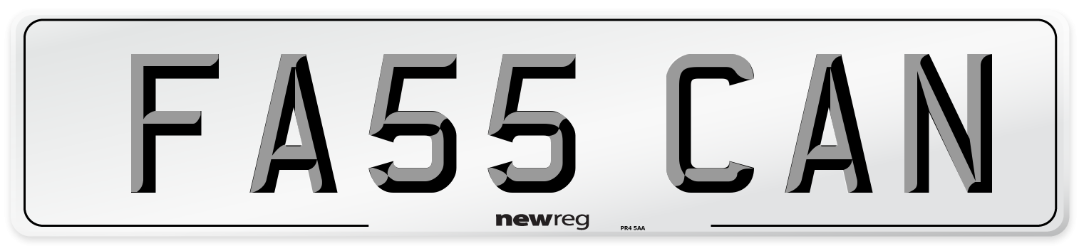 FA55 CAN Number Plate from New Reg
